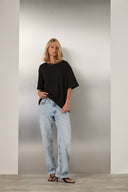 Camiseta Oversized Algodão Egípcio Preta