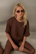 Camiseta Oversized Algodão Egípcio Café