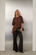 Camiseta Oversized Algodão Egípcio Café
