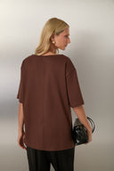 Camiseta Oversized Algodão Egípcio Café