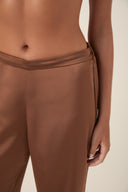 Calça Cetim Ayla Marrom