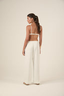 Calça Cetim Ayla Off-white